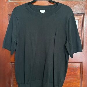 J. Crew Black Short Sleeve Knit Top